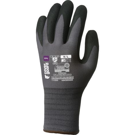 Paire de gants Manutention EUROGRIP 15N500 double enduction nitrile paume Taille 8