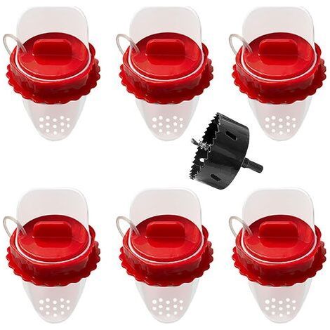 Mangeoire automatique étanche pour poules – Lot de 6 pièces – Anti-nuisible – Alimentation par gravité pour réduire le gaspillage (1/5)