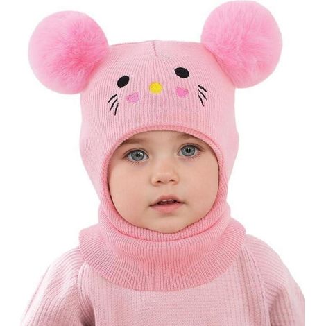Baby Kinder Wintermütze Sturmhaube 0.5-6 Jahre, Thermo Winddicht Strickmütze für Mädchen Jungen (1/5)