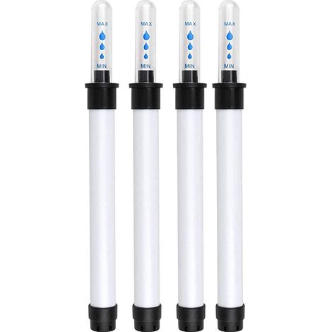 Lot de 4 indicateurs de niveau d'eau, 20 cm, Plastique, Blanc/Noir, pour pots de plantes (1/5)