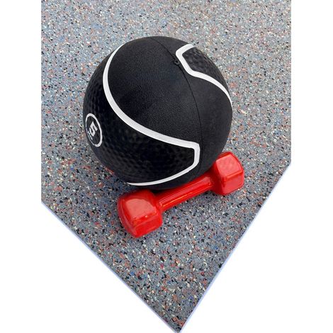 Suelo de caucho para gimnasio  Sport Secure Gris EPDM  Pavimento Deportivo en Rollo (1/4)