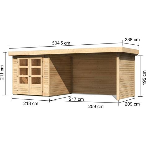 SH Askola 2 natur 213x217x211 im Set mit AD 2,80m und SW+RW