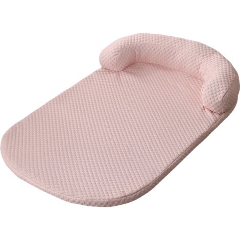 Cama para mascotas, tejido transpirable de seda helada, diseño antideslizante, rosa, M-80x60cm (1/2)