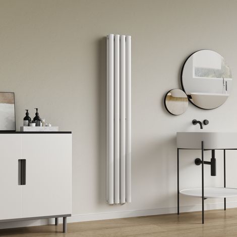 Radiador de panel Nore de Diseño doble capa tubular acero 160x24 cm - Blanco  [neu.haus]