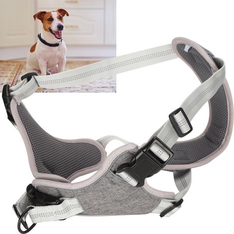 Harnais Pour Chien - Sans Traction - Réfléchissant Poitrine Et Dos - Pour Chiens Moyens Et Grands - Taille Unique (1/5)