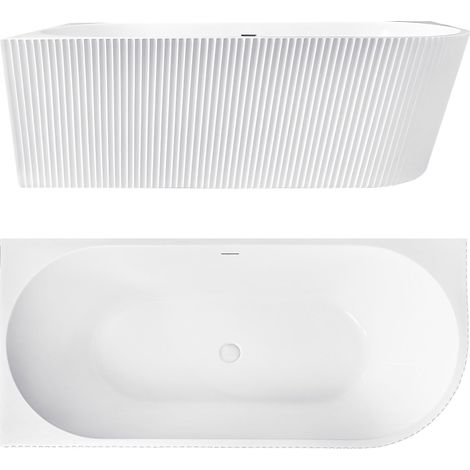Bañera De Esquina Rea Wenus 170 White Left With Brushed Gold Plug Cap