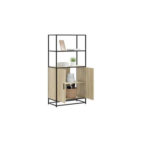 Buffet haut chêne sonoma 68x35x139 bois d'ingénierie métal (1/5)