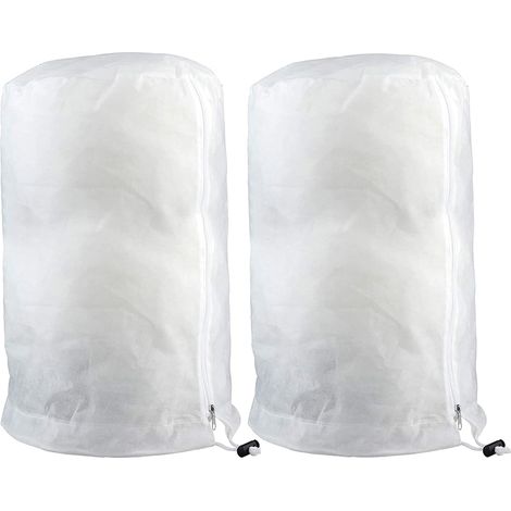 Housse de Protection pour Plantes d'Hiver, Housse d’Hivernage pour Plantes de Jardin Réutilisable,Housse Hivernage Plante avec Fermeture Éclair et Cordon de Serrage (60×80cm,blanc×2) GROOFOO (1/5)