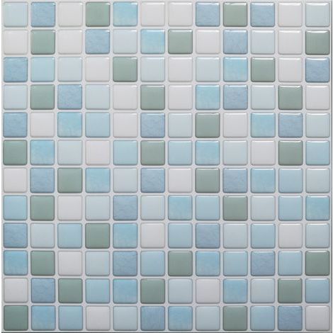 Piastrelle adesive 3D impermeabili per cucina e bagno – 4 adesivi 23,6x23,6 cm – Installazione facile e veloce – Bagno-4 (1/5)