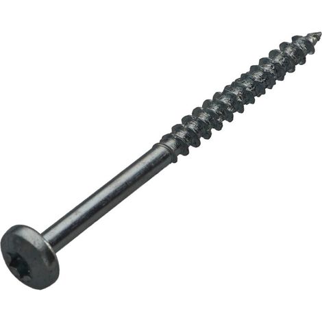 Vis bois TEKOR Tête ronde TR TORX T30 6X80 Filetage partiel Pointe antifendage type 17 Acier zingué (1/4)