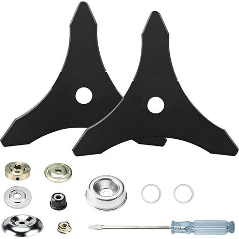 2pcs Lame de Débroussailleuse,3 Dents Diamètre du Trou 25.4 mm  pour débroussailleuses, Accessoires pour débroussailleuse pour Le désherbage des pelouses et des Jardins (1/5)