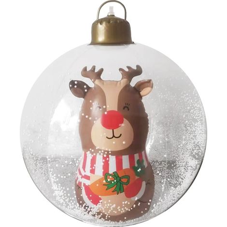Boule De Noël Gonflable - 60 Cm - Décoration Extérieure Pour Jardin Porche Fenêtre - 1 Pièce (1/3)