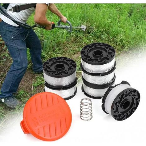 Bobine de remplacement pour tondeuse à fil 0.065" compatible BLACK + DECKER, lot de 6, 30ft (1/4)