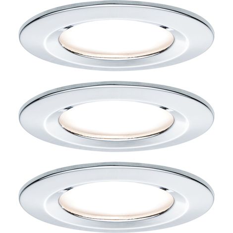 Paulmann Nova Spot encastrable pour salle de bains jeu de 3 LED LED 18 W IP44 chrome (brillant) (1/5)