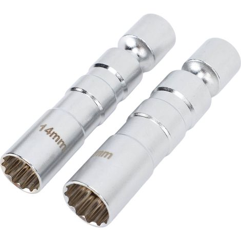 Clé à bougie magnétique 14mm 16mm paroi mince flexible pour réparation automobile, lot de 2 (1/5)