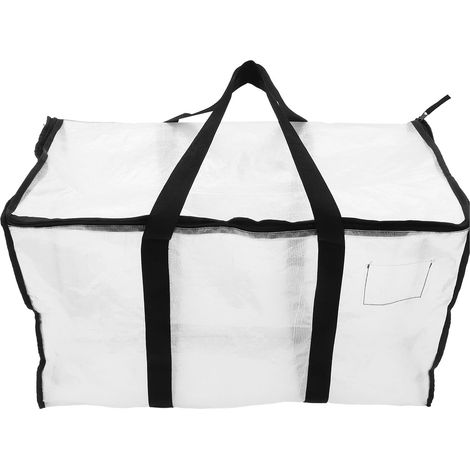 Sac de rangement transparent de grande capacité avec poignées robustes- sac à vêtements épais- adapté aux voyages et à un usage domestique. (1/5)