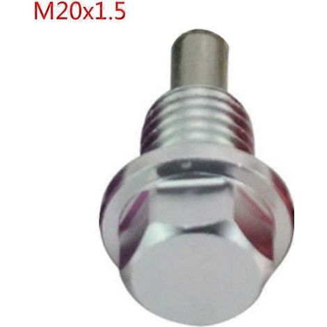 Vis de vidange d'huile magnétique M12x1,5 mm en acier inoxydable CNC avec rondelle - M201,5 - Argent (1/5)