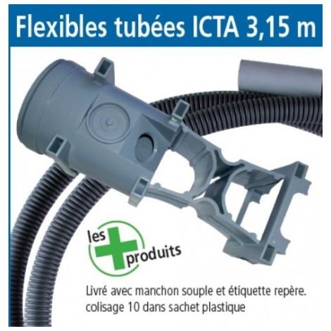 Lot de 200 boîtes flexibles 180 tubée avec ICTA 20mm long 3m15 (200 unités) pour banche SIB ADR P01820