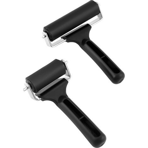 Rouleau encreur, Rouleau de Caoutchouc Brayer pour Impression, Papier Peint, Encre linogravure, 6 cm+10 cm (1/5)