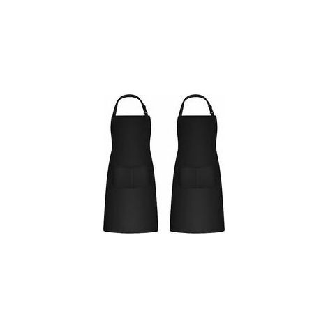 Pcs Tablier de Chef, Tablier Unisexe avec 2 Poches pour Cuisine, Travail, Tablier Professionnel (Taille Grande) (1/5)