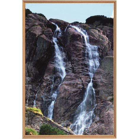 Tableau mural encadré cascade 65x97 cm - Tableau Mural Décoratif - Image Encadrée Imprimée en HD - Impression 65x97 cm sur Fibres de Bois FSC - Finition Mate - Fabriqué en France (1/5)