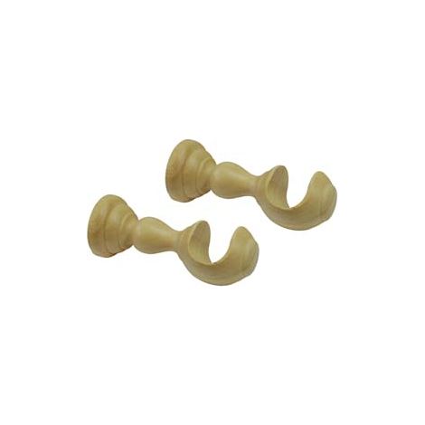 SUPPORTO APERTO Ø MM.35 IN LEGNO NATURALE PER SCORRITENDA- - cm.18 - 2 pezzi