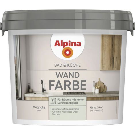Alpina Wandfarbe für Küche & Badezimmer Magnolie 2,5 L