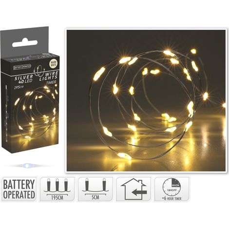 LUCI DI NATALE LED, 195CM, 40 LED, BIANCO CALDO