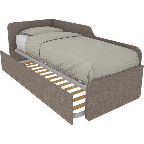 Divano letto sagomato 80x190 con letto estraibile e sollevabile - Grigio fumo
