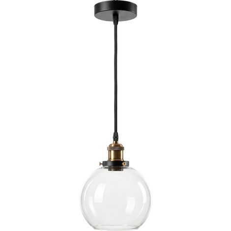 Emitto Ceiling Pendant Light Retro Industrial Glass LampShade Adjustable Cable (1/5)