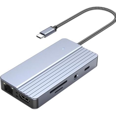 Akfldms Station D'Accueil D'Extension 4K 10 en 1 Compatible avec Téléphones Portables, Ordinateurs Portables et Consoles de Jeux Steam, Adaptateur HDTV USB-C. (1/5)