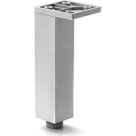 Piedino rettangolare effetto alluminio con flangia quadrata sottile 55x100mm - 776R High (1/2)