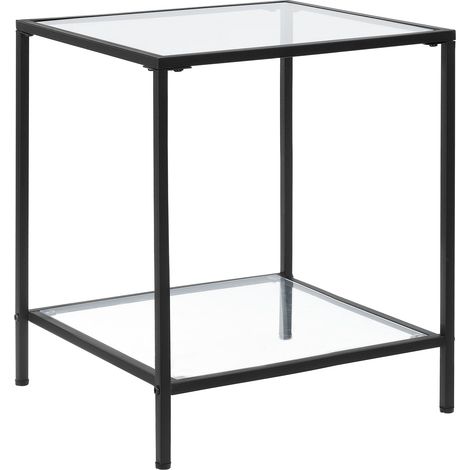 Tavolino laterale 55 x 45 x 45 cm nero trasparente 030008627