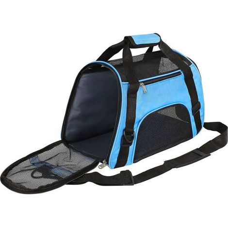 Sac de transport pour chat, sac de transport pour animal de compagnie, sac de transport pour chien, bleu (1/5)