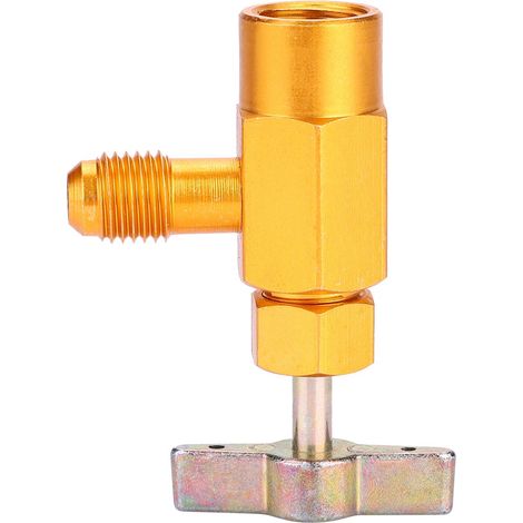 Jeu de 2 vannes de recharge climatisation R-134a avec robinet 1/2" pour système AC, outil de distribution de réfrigérant, raccord fileté pour recharge auto. (1/5)