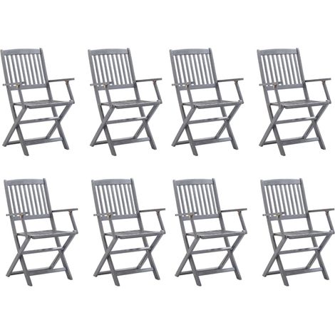 Maison Exclusive - Klappbare Gartenstühle 8 Stk. mit Kissen Massi