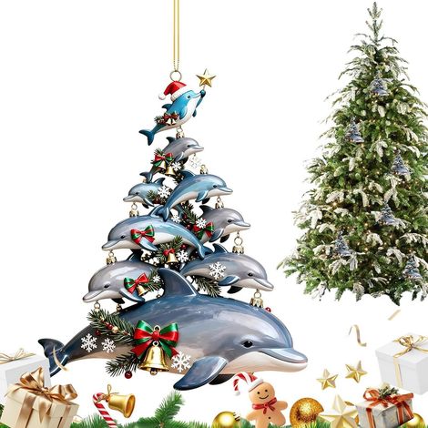 Ornements de Noël en forme d'animal 2D en acrylique pour décoration (1/5)