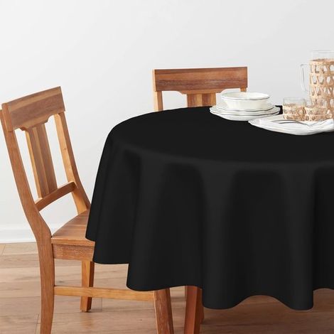 Tischdecken für Esstische Runde Tischdecke Polyester Waschbar Fleckenabweisend Für drinnen und draußen Knitterfrei und geeignet für 5 bis 6 200 200 cm (1/4)