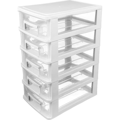 Rangement Plastique Blanc Boîte Organisation à Organisateur De Vêtements Pour Placard Ou Armoire (1/5)