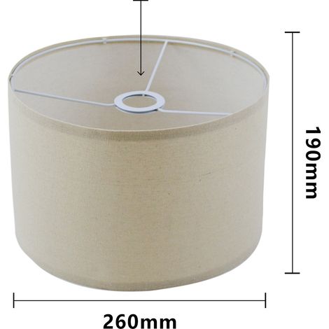 Abat-Jour Lin Beige 26,5 cm – Tissu Naturel & Fer Solide, Montage Rapide Sans Outils (1/3)