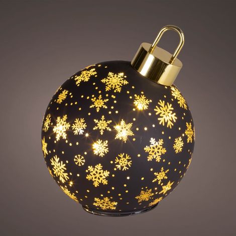 PALLINA LED NERA ROTANTE IN VETRO PER USO INTERNO D18 X 23 CM (1/3)