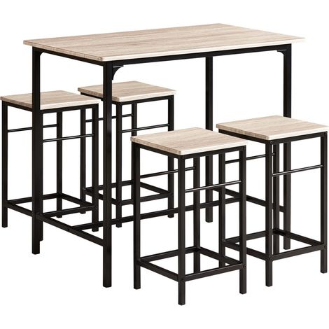 SoBuy OGT11-N,Dining Set Bar Set-1 Bar Table and 4 Stools