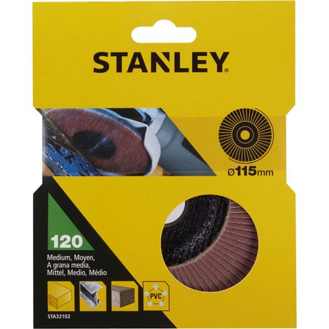 Disco de hojas de lija ø 115mm M14. Grano 120.  STANLEY STA32102-XJ