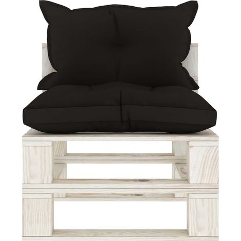 Maison Exclusive - Poltrona Centrale da Giardino Pallet con Cuscini Neri in Legno