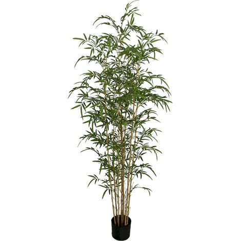 plante bambou artificielle réaliste feuillage vert naturel - vert feuillage naturel et bambou (1/5)