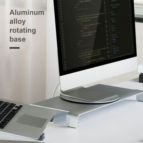 360°-Monitorfuß in Silber – Tablet-Ständer aus Aluminiumlegierung (1/5)