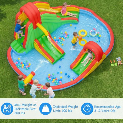 Kids inflatable water park with slides splash pool 227458918 227458918 (1/5)