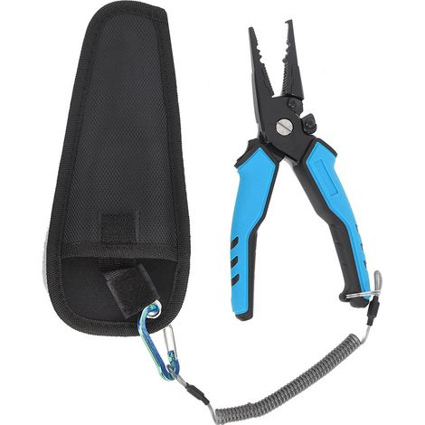 Pinces de pêche en alliage d'aluminium avec poignée antidérapante et coupe-fils (FG-1044 bleu) (1/5)