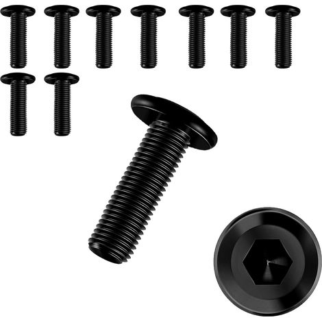 10 Pièces Vis M6 X 20,Vis m6,Boulon m6,Boulons,Acier Inoxydable A2 V2A,Six Pans Creux,Entièrement Fileté,Noir(M6 X 20) (1/5)
