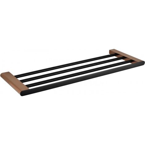 Etagère, tablette porte-serviettes GALLA en laiton noir et doré 60 x20 x2 cm (1/2)